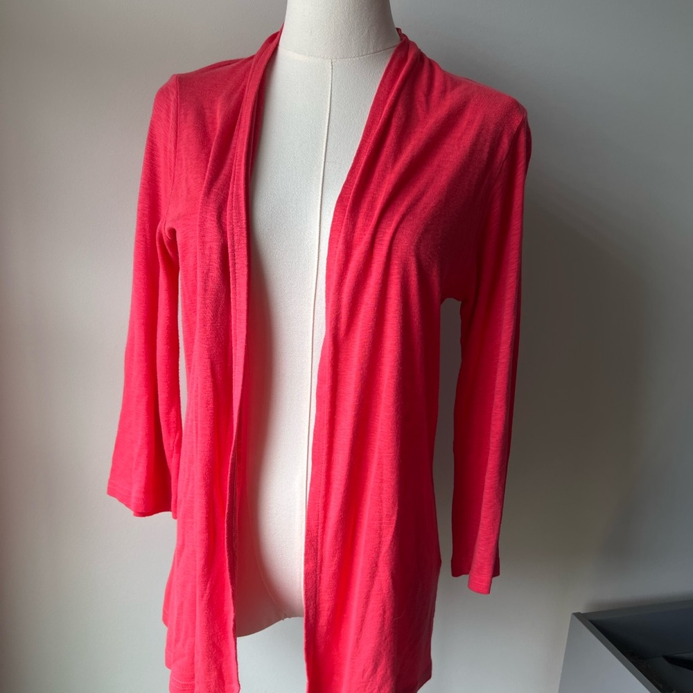Michael Stars Slub 3/4 Sleeve Shawl Cardigan